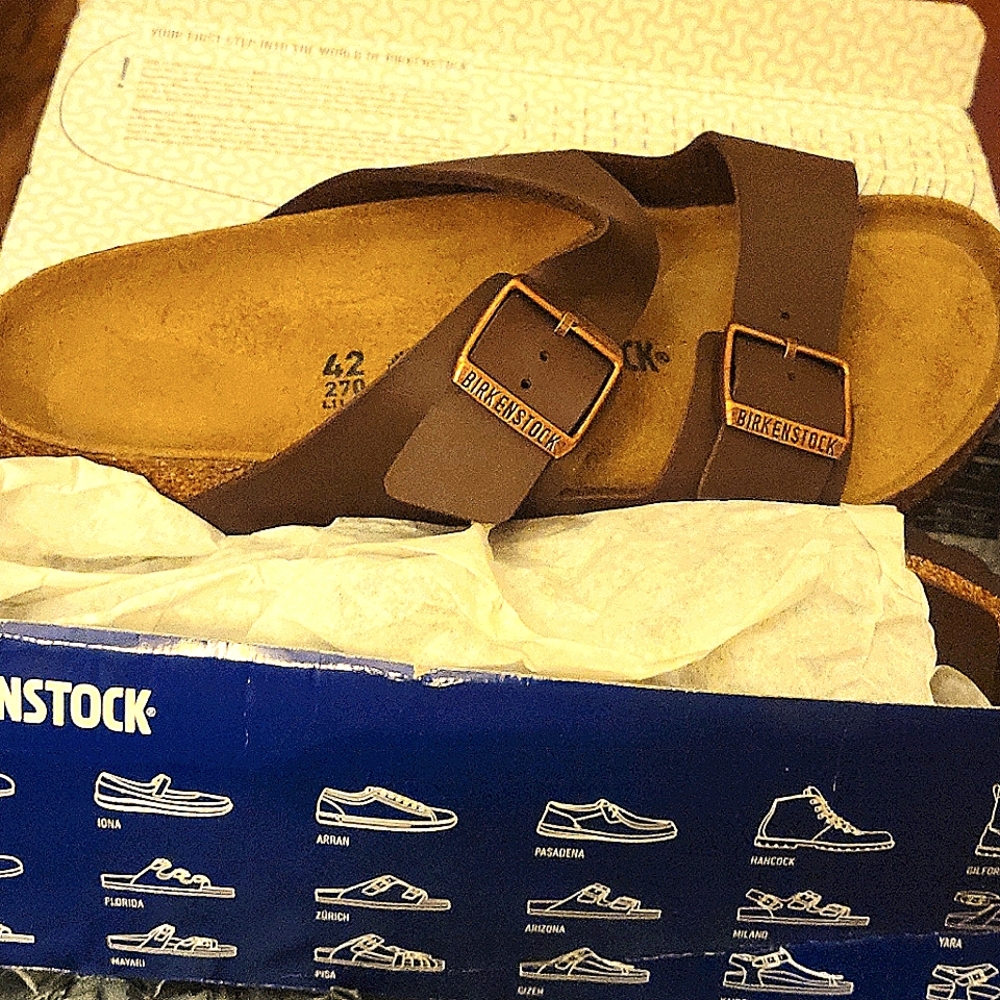 NEW- Birkinstock Men's Brown Sandles - never worn